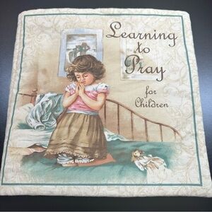 Learning To Pray Children’s Soft Fabric Hand Sewn Cloth Book Bible Religious